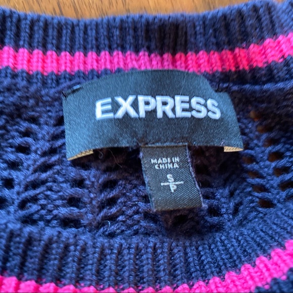 Express oversized colorblock cotton sweater S - Picture 2 of 5